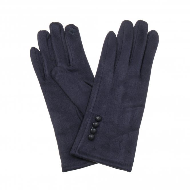 Button Gloves | Navy