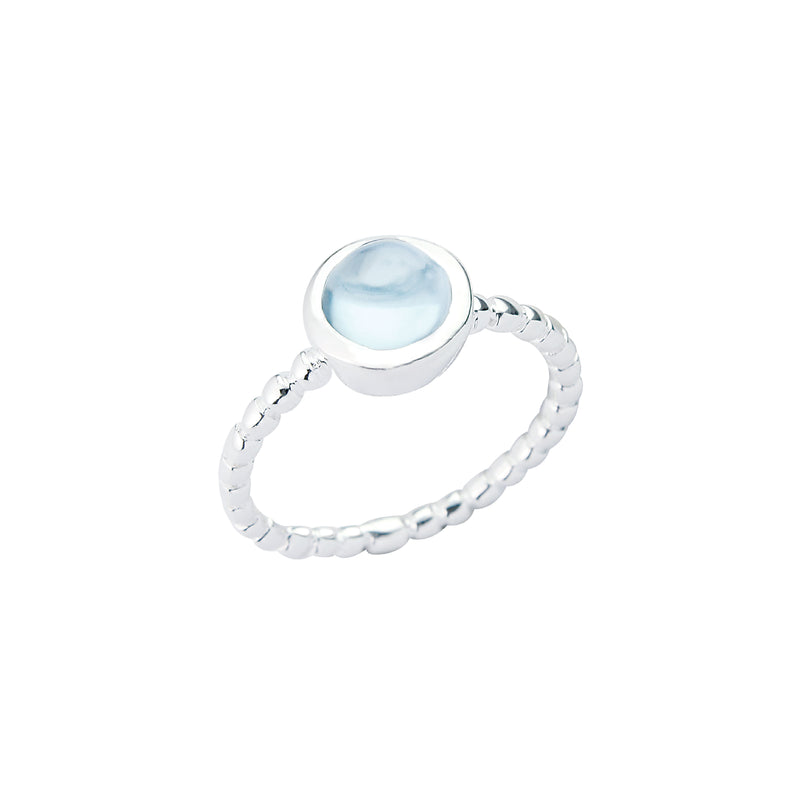 Beaded Ring | Natalia | Sterling Silver & Blue Topaz