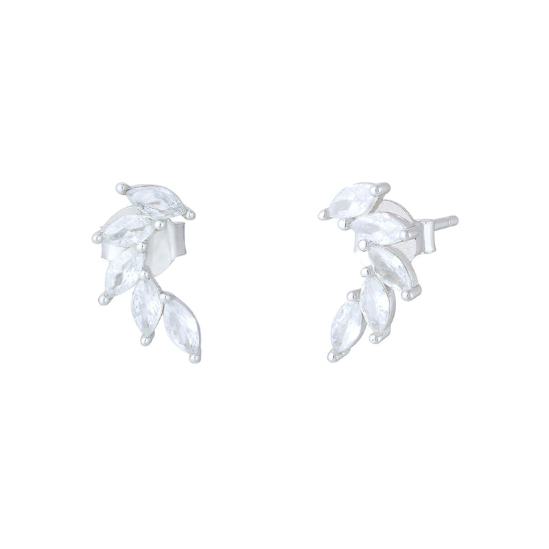 Beata Navette Stud Earrings | Sterling Silver