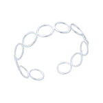 Delphine Circle Cuff Bangle | Silver Plated