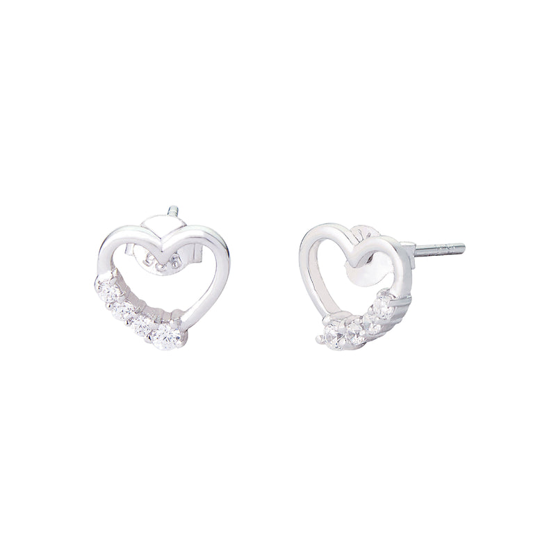 Ettie Heart Stud Earrings | Sterling Silver