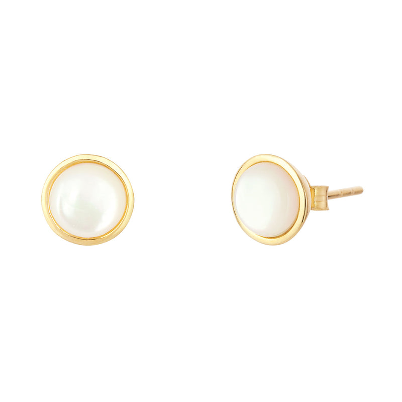 Jemima Pearl Stud Earrings | Gold Plated Sterling Silver