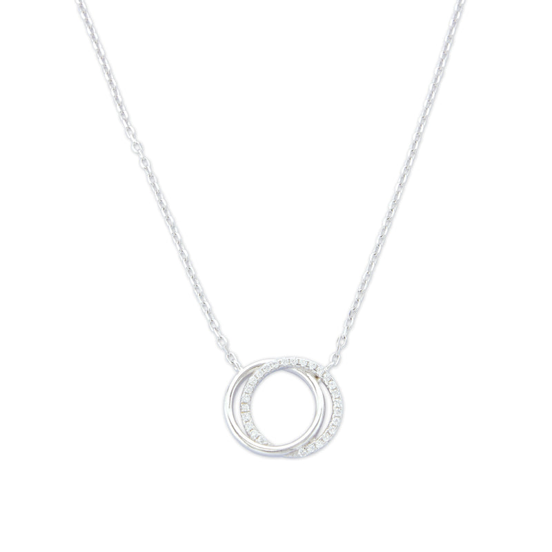 Laura Double Circle Pendant Necklace | Sterling Silver