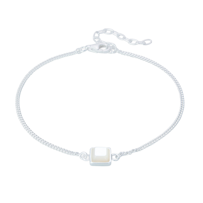 Liga Square Mother of Pearl Bracelet | Sterling Silver