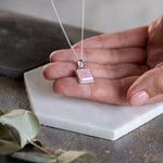 Liga Square Rose Quartz Necklace | Sterling Silver