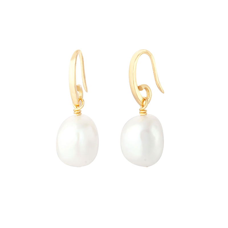 Noah Pearl Drop Earrings | Gold Plated Sterling Silver