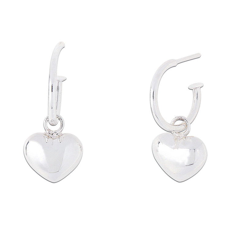 Priya Heart Hoop Earrings | Sterling Silver