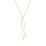 Seraphine Pearl Drop Pendant Necklace | Gold Plated Sterling Silver