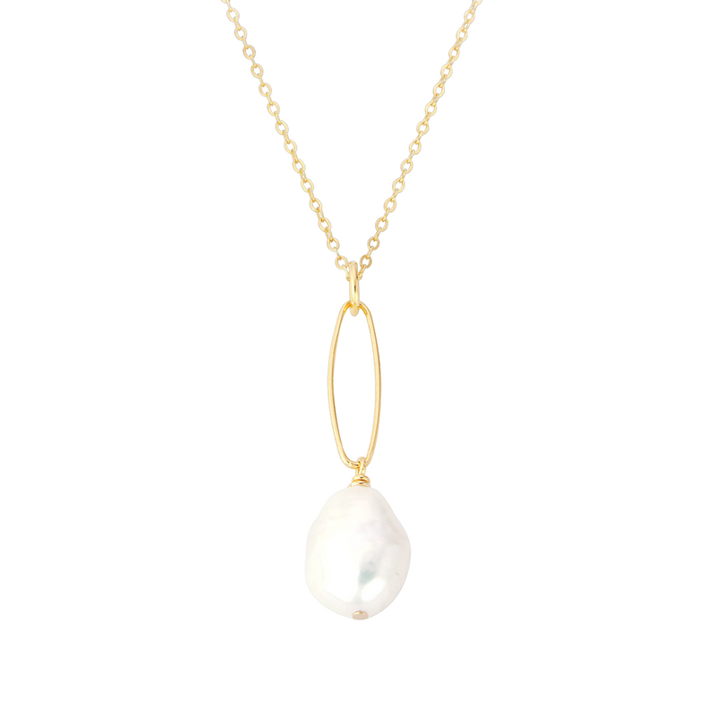 Seraphine Pearl Drop Pendant Necklace | Gold Plated Sterling Silver