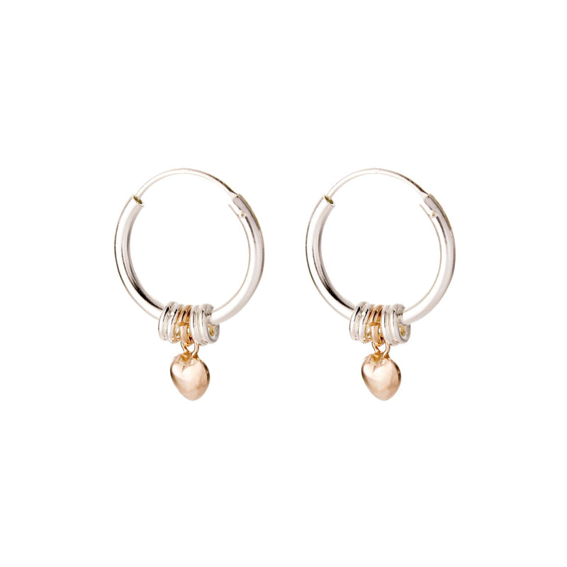 Sweetie Heart Hoop Earrings | Rose Gold Plated Sterling Silver