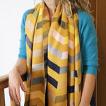 Chevron Jacquard Scarf | Yellow Mix