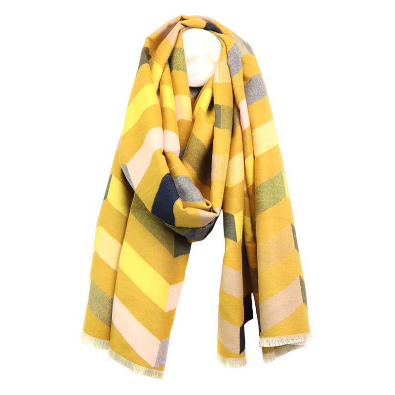 Chevron Jacquard Scarf | Yellow Mix