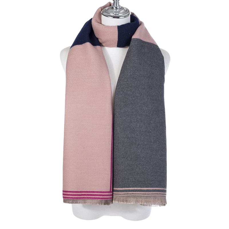 Colour Block Scarf | Fuchsia Mix