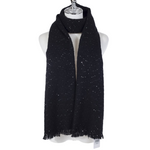 Crystal Scarf with Fringe | Black