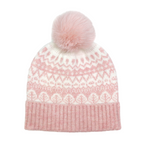 Fairisle Pom Pom Hat | Pale Pink