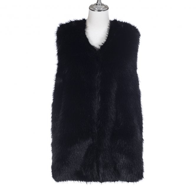 Faux Fur Body Warmer | Black