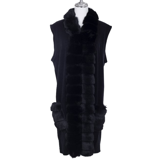 Faux Fur Gilet | Black