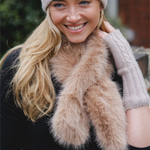 Faux Fur Pull Through Scarf | Cappuccino Beige