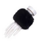 Faux Fur Wrist Cuffs | Black | Set of 2