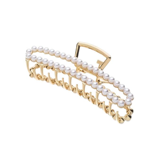 Faux Pearl Hair Clip | Gold Plated