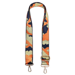 Interchangeable Lurex Camo Bag Strap | Orange Mix