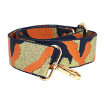 Interchangeable Lurex Camo Bag Strap | Orange Mix