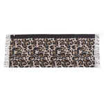 Leopard Print Scarf with Fringe | Brown