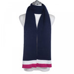 Long Winter Scarf | Navy/Pink/White