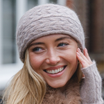 Meribel Cable Knit Headband | Cappuccino Beige