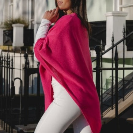 Mia Poncho | Lipstick Pink