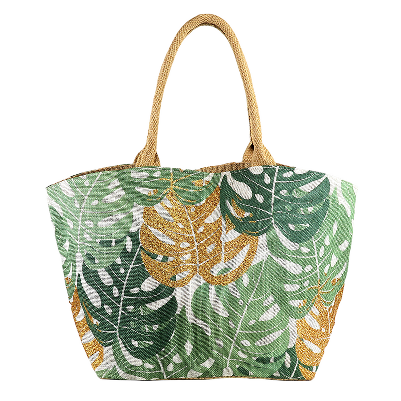 Monstera Print Shopper Bag | Green Mix