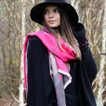 Reversible Jacquard Star Print Scarf | Fuchsia Mix