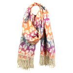 Reversible Leopard Print Jacquard Scarf | Orange/Pink Ombre