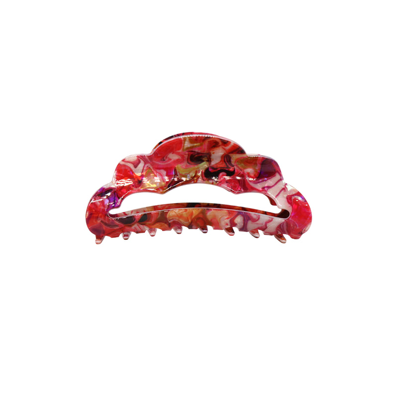 Scallop Hair Claw | Red Mix