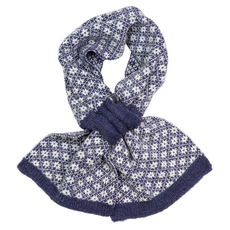 Scandi Floral Pull Through Scarf | Denim Blue