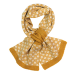 Scandi Floral Pull Through Scarf | Mustard