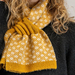 Scandi Floral Pull Through Scarf | Mustard