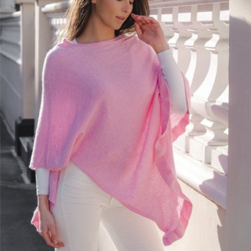 Spun Cashmere Poncho | Baby Pink