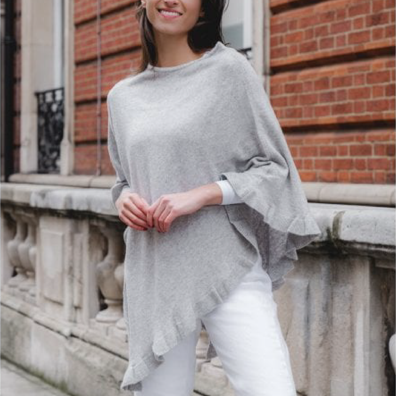 Spun Cashmere Poncho | Dove Grey