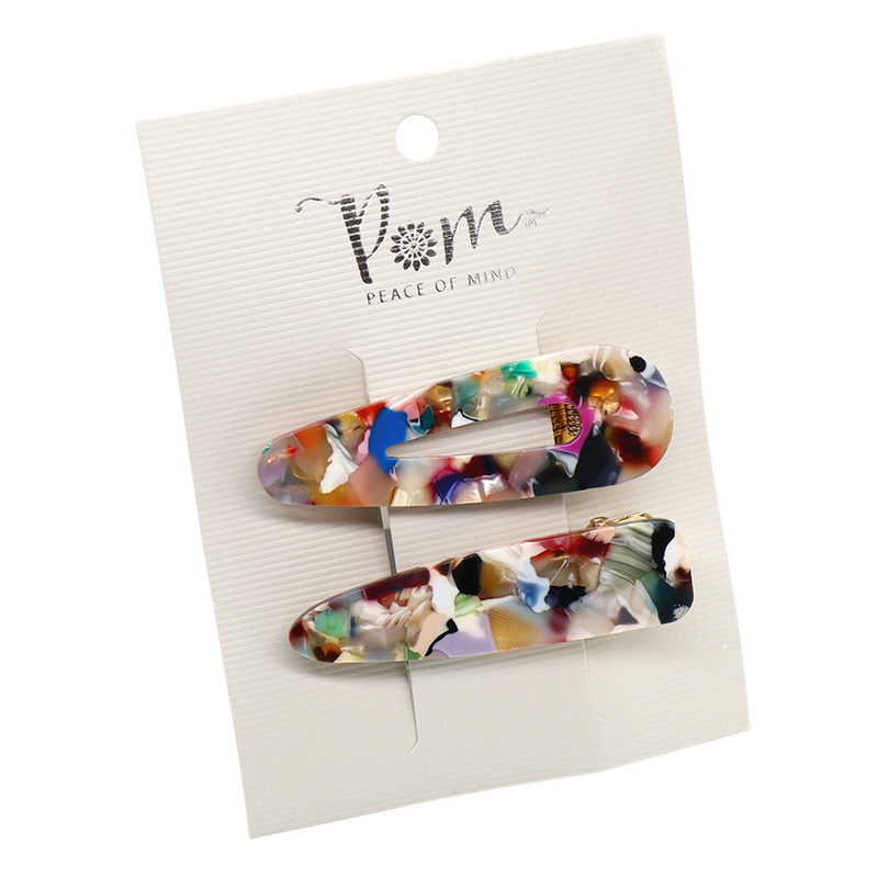 Terrazzo Hair Slides | Multicolour | Set of 2