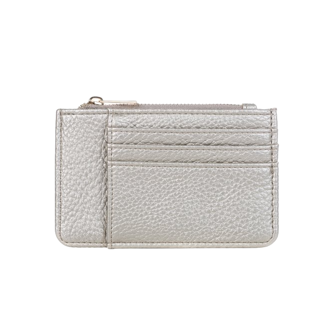 Vegan Leather Card Holder & Coin Purse | Silver