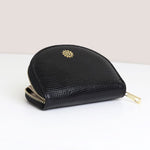 Vegan Leather Half Moon Coin Purse | Black