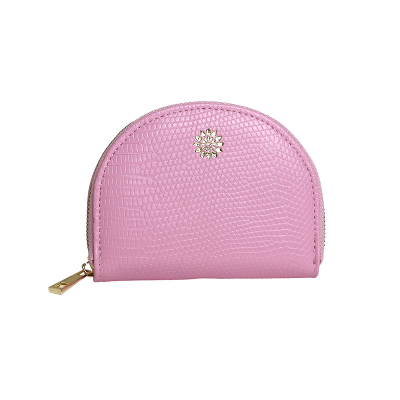 Vegan Leather Half Moon Coin Purse | Pink