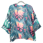 Vine Print Kimono | Sea Green Mix