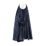 Viscose Spot Print Scarf with Silver Foil | Navy