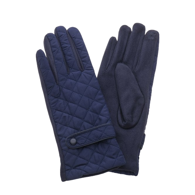 Waffle Gloves with Button Cuffs | Navy