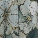 Women's Abstract Floral Print Scarf | Green & Gold
