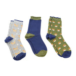 Women's Dog Socks Box | Green/Blue | Set of 3