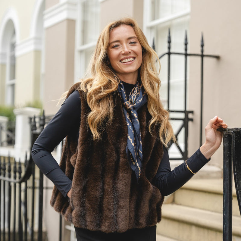 Women's Faux Fur Gilet | Chocolate