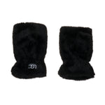 Women's Faux Fur Mittens | Ebony Black